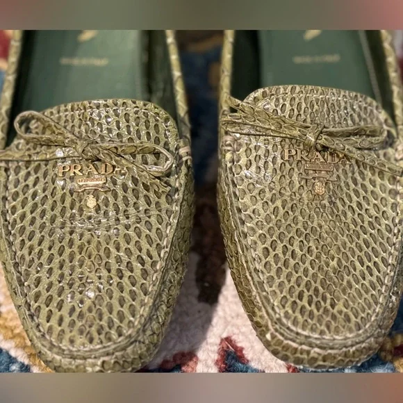Prada Loafers - Green Snakeskin - Picture 4 of 15